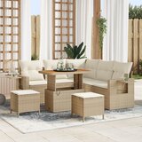 vidaXL 8-dijelni Vrtni Sofa Set s Jastučićima Bež Poly Ratan Akacija Cijene