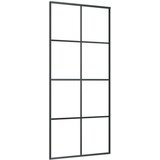 vidaXL Drsna vrata z opremo 90x205 cm ESG steklo in aluminij | Shoptok.si