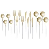 Mömax Besteckset Stella Weiß/goldfarben 16-Teilig | Shoptok.si