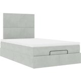 vidaXL Otomanski posteljni okvir z vzmetnicami siv 120x200cm žamet | Shoptok.si