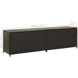 Poli Vrtna škatla za shranjevanje poli ratan 200x50x60 cm rjava | Shoptok.si