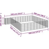  Ograda za pse s 42 panela crna 50 x 100 cm čelik obložen prahom | shoptok.hr