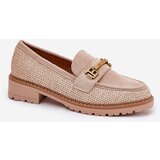Boto Women’s moccasins with braid and gold detail beige Seffolia | Shoptok.si
