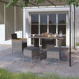 Maison Chic Vrtni stoli - Stol za vrt in stolčki 4-delni komplet poli ratan sive barve JS1866, (21878443) | Shoptok.si