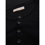 Ombre Men's knitted T-shirt with buttons at neckline - black | Shoptok.si