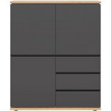 XORA visoka komoda, barve grafita, hrast artisan | Shoptok.si