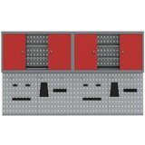  4-delni komplet orodnih omar in pegboard set na steni rdeča kovina, (22048522) | Shoptok.si