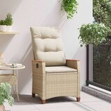  Ležeči vrtni stol z blazino Bež in smetanova 64 x 57,5 x 112 cm, (5000285765) | Shoptok.si