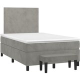 Box spring krevet s madracem svjetlosivi 120x200 cm baršunasti | shoptok.hr