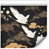  Tapeta - Oriental impressions - decorative pattern with a motif of flying cranes on a dark background 50x1000 Premium | shoptok.hr