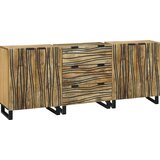 vidaXL Komplet pohištva za kopalnico 3 pcs Rjava Srednja Masiven les | Shoptok.si