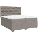 vidaXL Box spring postelja z vzmetnico taupe 200x200 cm blago, (21321147) | Shoptok.si