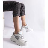 Gemre White women's sneakers with glitter inserts Caraballo | Shoptok.si