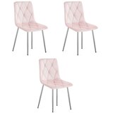 Libra stolica - svijetlo ružičasti baršun / kromirane noge x 3 | shoptok.hr
