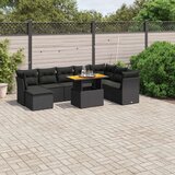  9-dijelni set vrtnih sofa s jastucima crni od poliratana | shoptok.hr