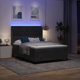  Krevet s opruga kutije s LED trakama Crna 140 x 200 cm Baršun | shoptok.hr