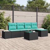  Sjedeća garnitura za vrt 6 kom. Crna poliratan 294 x 117 x 85 cm | Shoptok.si