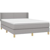  Krevet s oprugama i madracem svjetlosivi 140x190 cm od tkanine | shoptok.hr