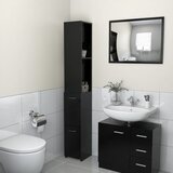 vidaXL Kupaonski ormarić crni 25 x 25 x 170 cm od iverice Cijene