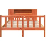 vidaXL Knjižna postelja brez vzmetnice vošč. rjava 160x200cm trden les | Shoptok.si