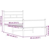 vidaXL Posteljni okvir brez vzmetnice hrast 80x200 cm inženirski les | Shoptok.si