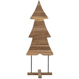 vidaXL Božićno drvce s stalakom Smeđa 90 cm Masivna tikovina | shoptok.hr