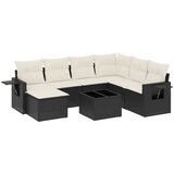 Maison Chic Seti vrtnega pohištva - Vrtna garnitura - Vrtni pohištvo set 8-delna z blazinami črn poli ratan, (21799786) | Shoptok.si