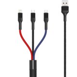 XO kabl za telefon 3u1 USB - Lightning + USB-C + microUSB 1,2m 3A MULTICOLOR ( GSM095439 ) | ePonuda.com