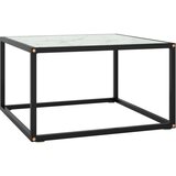 vidaXL Klubska mizica črna z belim marmornim steklom 60x60x35 cm Cene