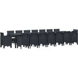  17-dijelni vrtni set za objed s jastucima Antracit Poly Ratan vrtni stol Antracit 250x100x73 cm Poly Ratan vrtni stol Antracit | shoptok.hr