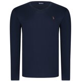 Dewberry T8587 V-NECK MEN'S LONG SLEEVE T-SHIRT-LIGHT NAVY BLUE | shoptok.hr
