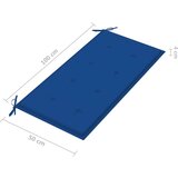  Klop s kraljevsko modro blazino 112 cm trdna tikovina | Shoptok.si