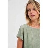 Marisse Olive Short-Sleeved Blouse | shoptok.hr