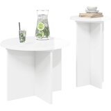  Set pomoćnih stolića s pohranom 2 pcs Bijela visokog sjaja | shoptok.hr