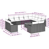  13-dijelni set vrtnih sofa s jastucima poliratan Bež | shoptok.hr