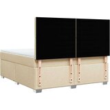 vidaXL Box spring postelja z vzmetnico krem 180x200 cm blago | Shoptok.si
