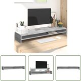 The Living Store Stojalo za zaslon betonsko sivo 100x24x13 cm iverna plošča - Stojalo Za Zaslon, (21738265) | Shoptok.si