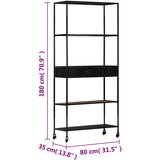 Ormarić za knjige 80x35x180 cm od grubog drva manga i željeza | Eponuda.ba