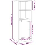  Visoka boja starog drva 36x35,5x103,5 cm konstruirano drvo | shoptok.hr