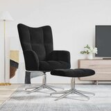 Stolica za opuštanje s osloncem za noge crna baršunasta | shoptok.hr