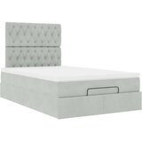 vidaXL Otomanski posteljni okvir z vzmetnicami siv 120x200cm žamet | Shoptok.si