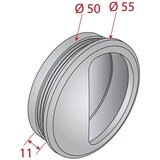 Valcomp by Mantion Školjkasti ročaj (Ø x Do: 50 x 11 mm, Srebrna) | Shoptok.si