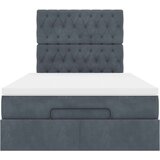 vidaXL Okvir kreveta s madracima tamnosivi 120x200 cm baršunasti | shoptok.hr