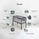 Woodies kolijevka Stardust Crib antracit | shoptok.hr