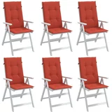 vidaXL Jastuci za stolice 6 kom prošarano crvena 120x50x4 cm tkanina