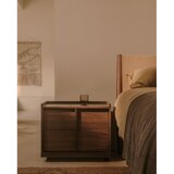 Kave Home Temno rjava nočna omarica v orehovem dekorju Onix – | Shoptok.si