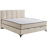 MID.YOU POSTELJA Z VZMETNICO 180 cm x 200 cm , tekstil, leseni material krem barve | Shoptok.si