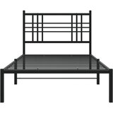  Metalni okvir za krevet s uzglavljem crni 100x190 cm | shoptok.hr