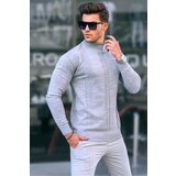 Madmext Gray Turtleneck Patterned Sweater 6825 cene