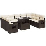 vidaXL 10-dijelni set vrtnih sofa od poliratana s jastucima smeđi | shoptok.hr